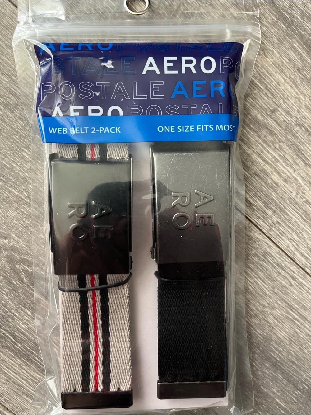 Aeropostale Black Web Belt with Embossed Logo